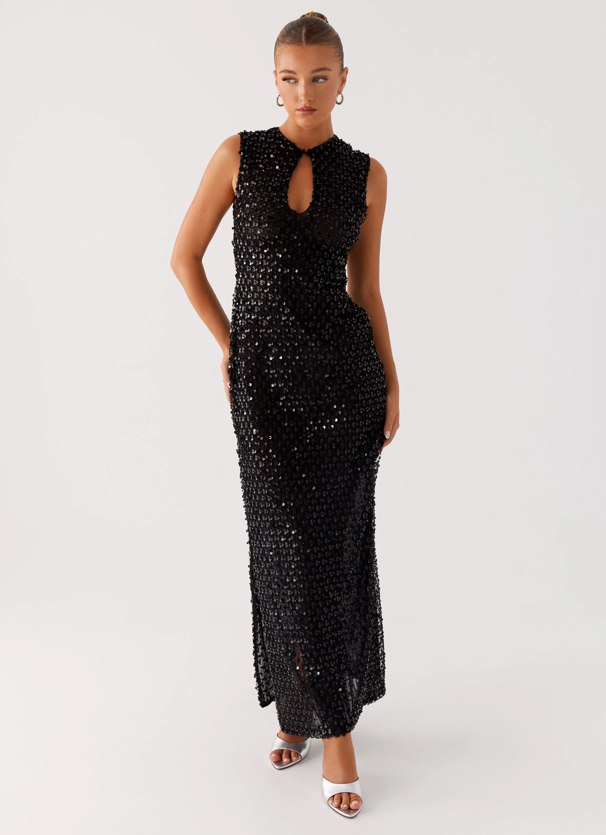 Sleek Appearance Kore Sequin Maxi Dress - Black