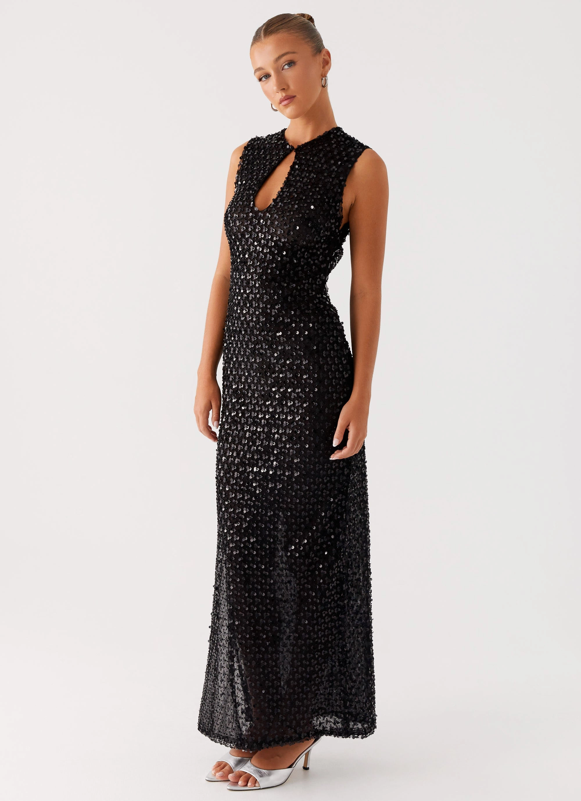 Street Mode Kore Sequin Maxi Dress - Black