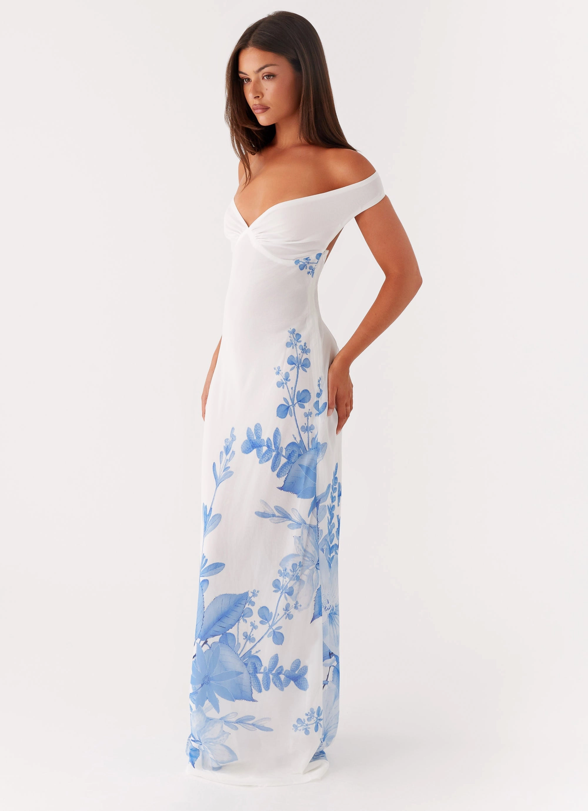 Krissa Maxi Dress - Blue Floral Polite Tone