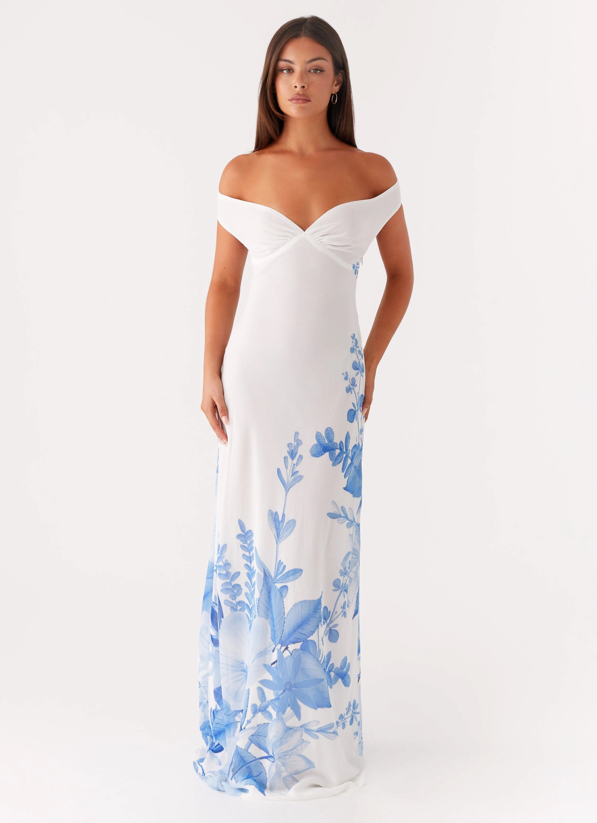 Simple Ease Seasonal Wear Krissa Maxi Dress - Blue Floral