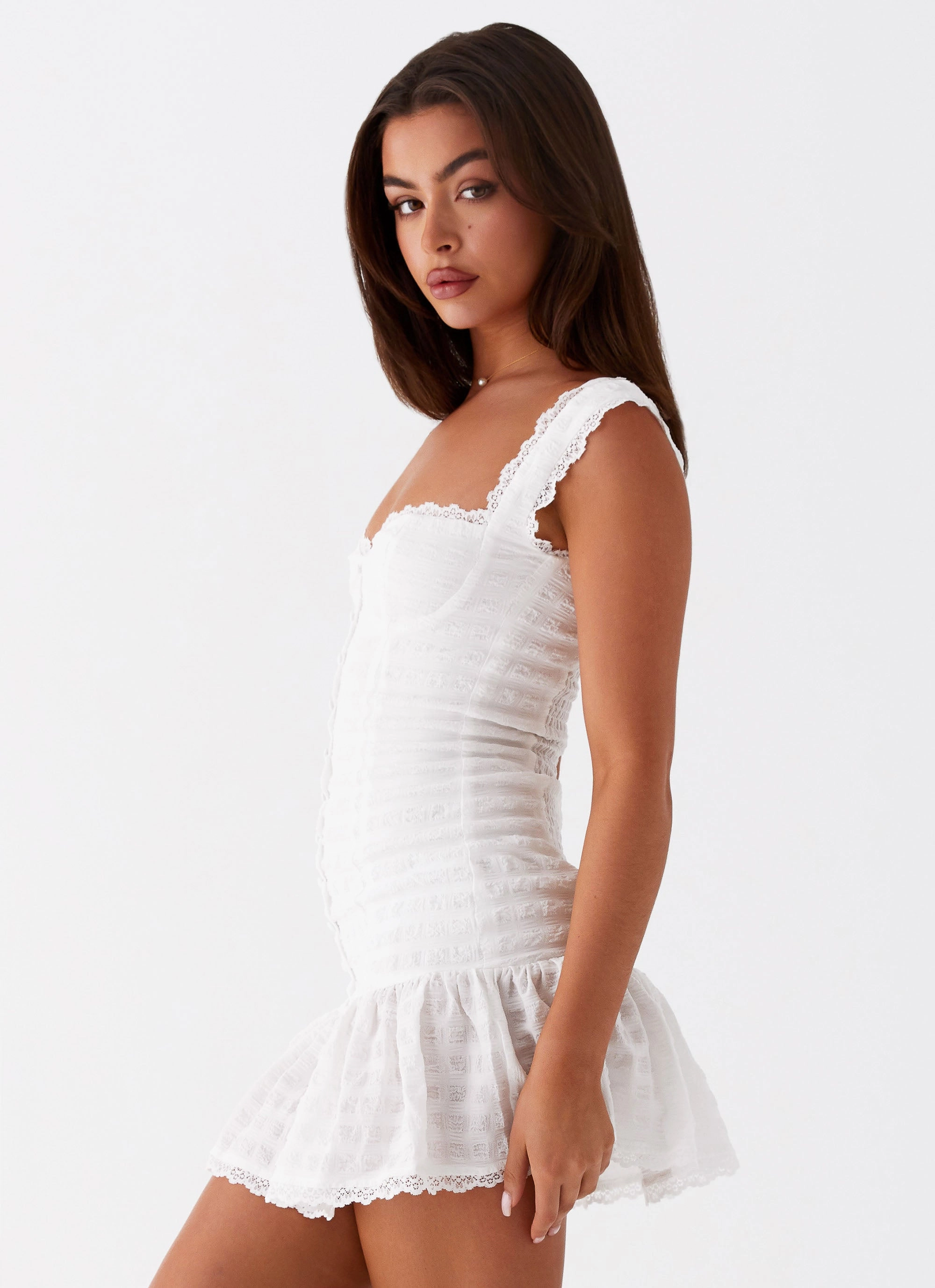 Kristina Mini Dress - White Light Silhouette Lounge Mood