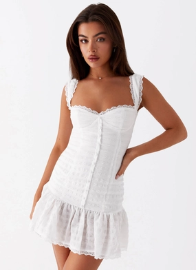 Kristina Mini Dress - White StretchableKnit
