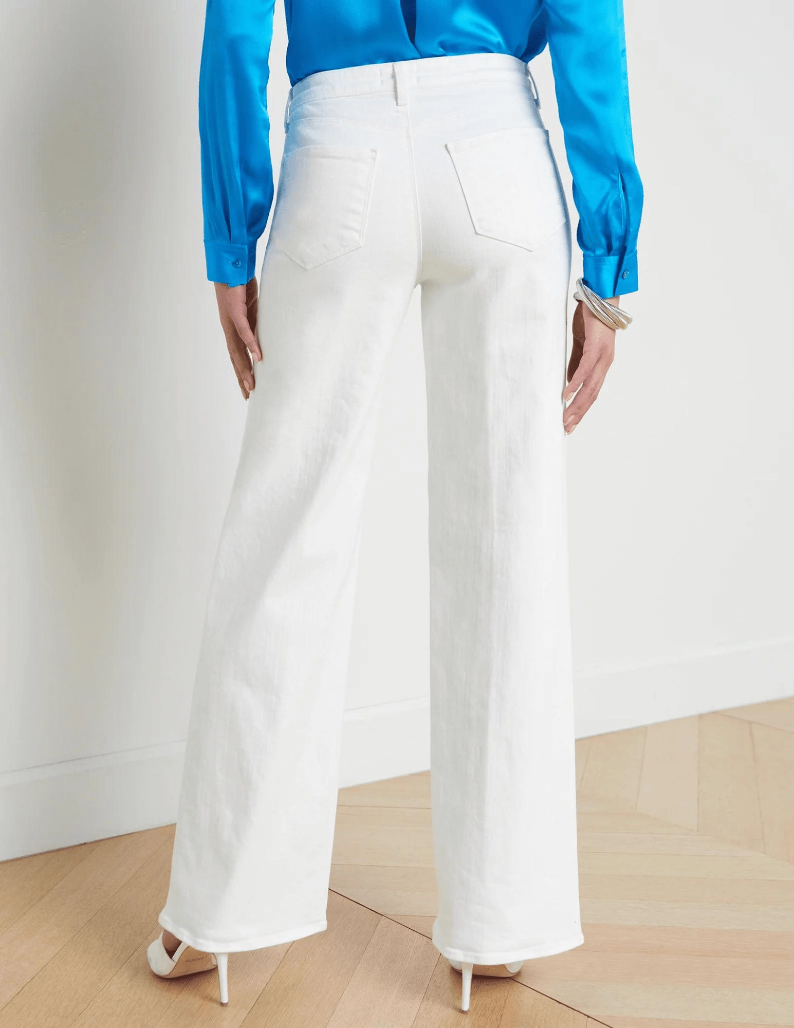 Outfit Vibe City Ready L'AGENCE Alicent High Rise Wide Leg Crop Jeans In Blanc