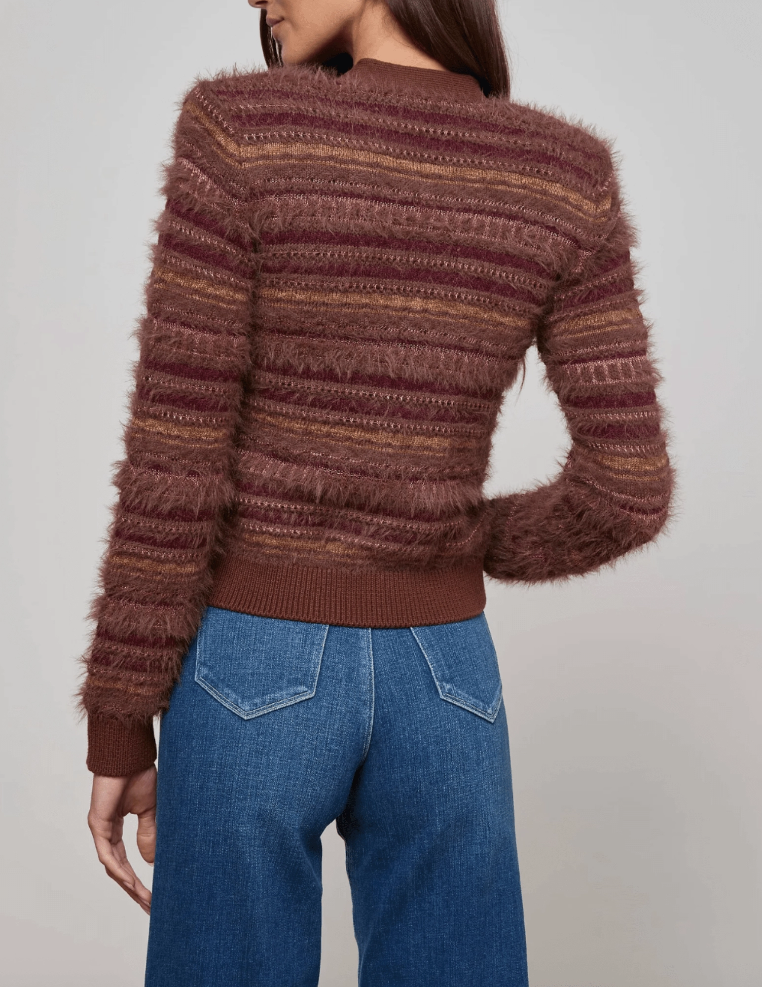 Fashion Statement Trendy Comfort L'AGENCE Ariadne Mixed Stitch Cardigan