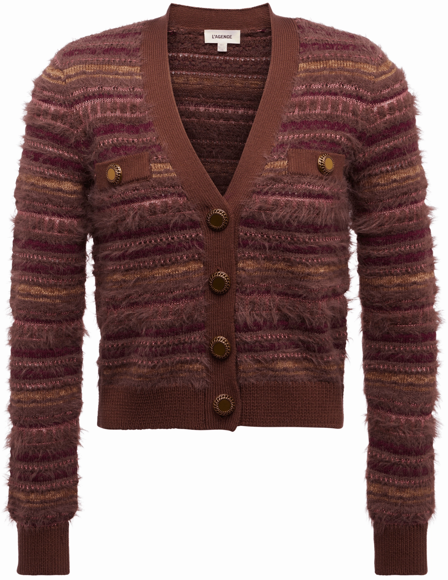 Seasonal Must-Have L'AGENCE Ariadne Mixed Stitch Cardigan