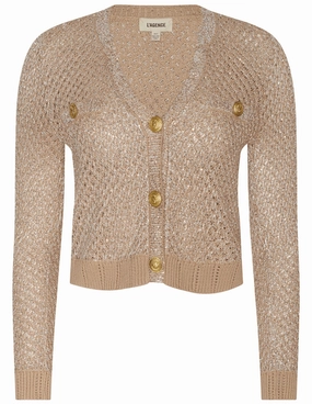 Winter Look Fine Gauge L'AGENCE Blanca Sequin Cropped Sequin Cardigan
