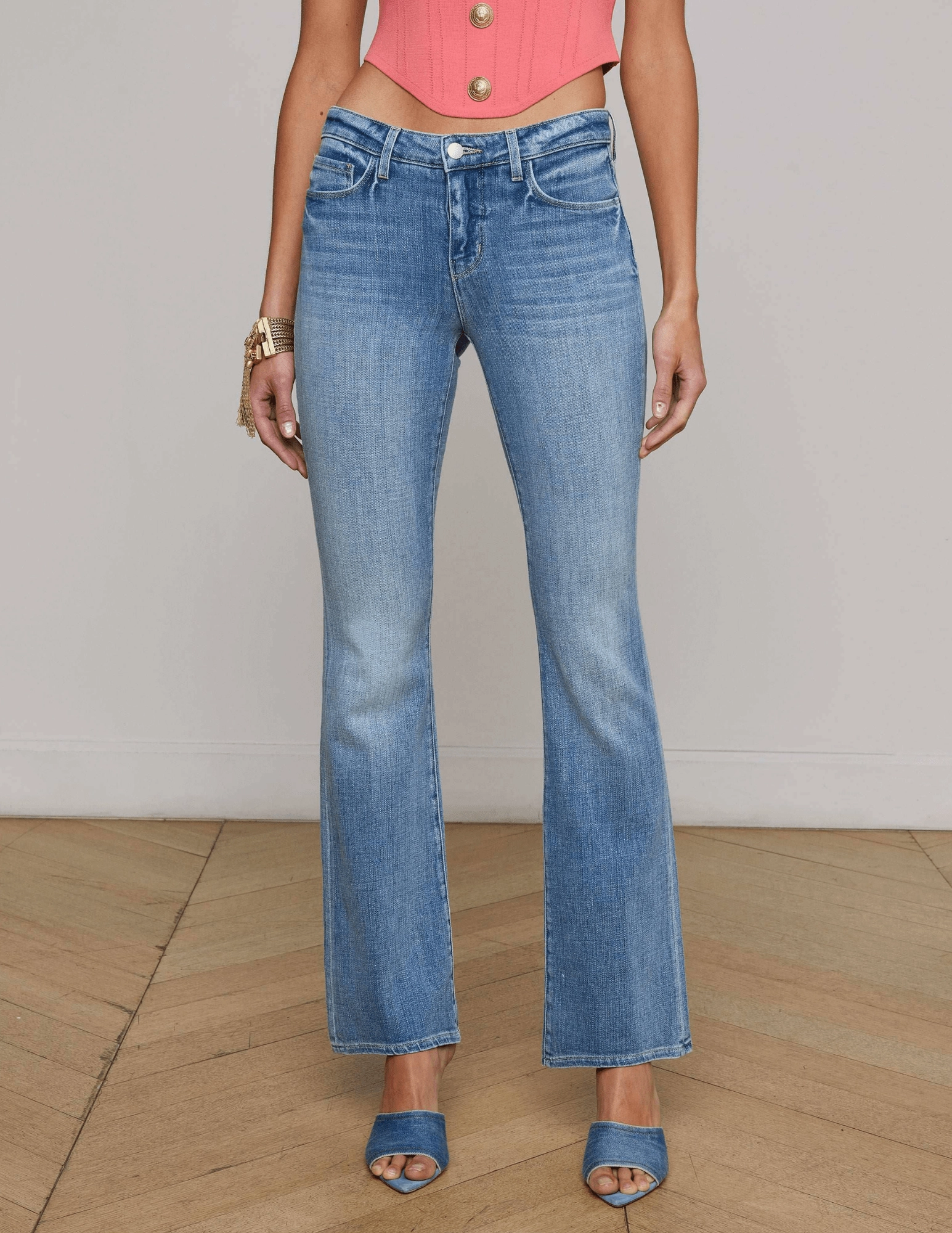 Everyday Basic Essential Basics L'AGENCE Cara Low-Rise Bootcut Jeans in Ibarra