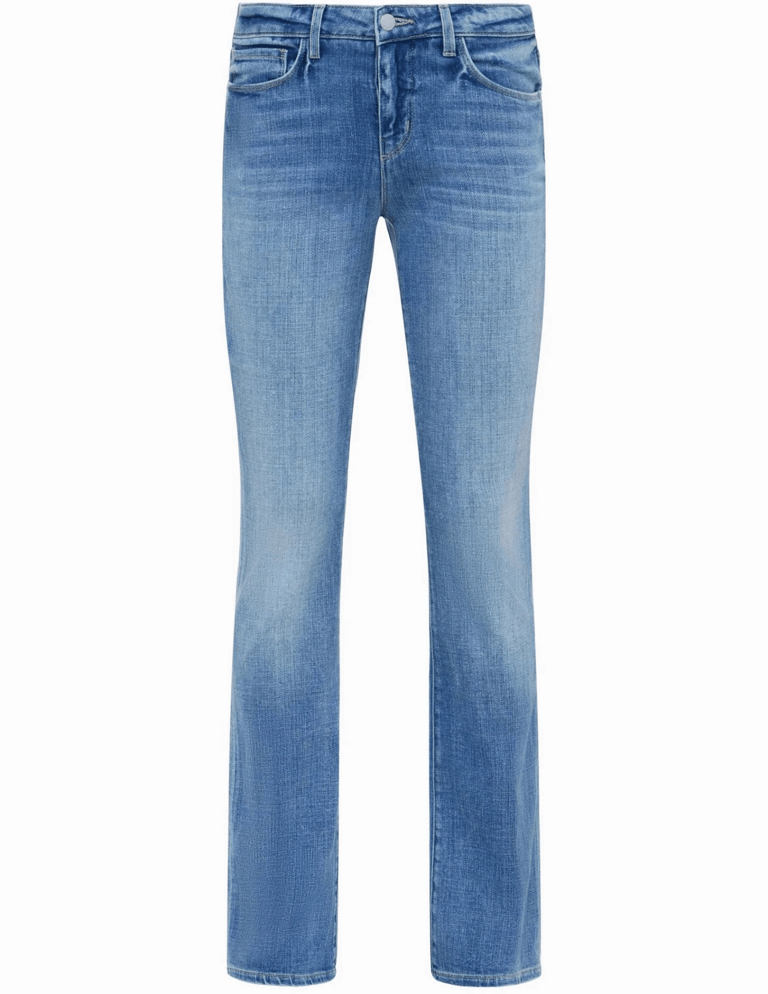 L'AGENCE Cara Low-Rise Bootcut Jeans in Ibarra Reinforced Stitching