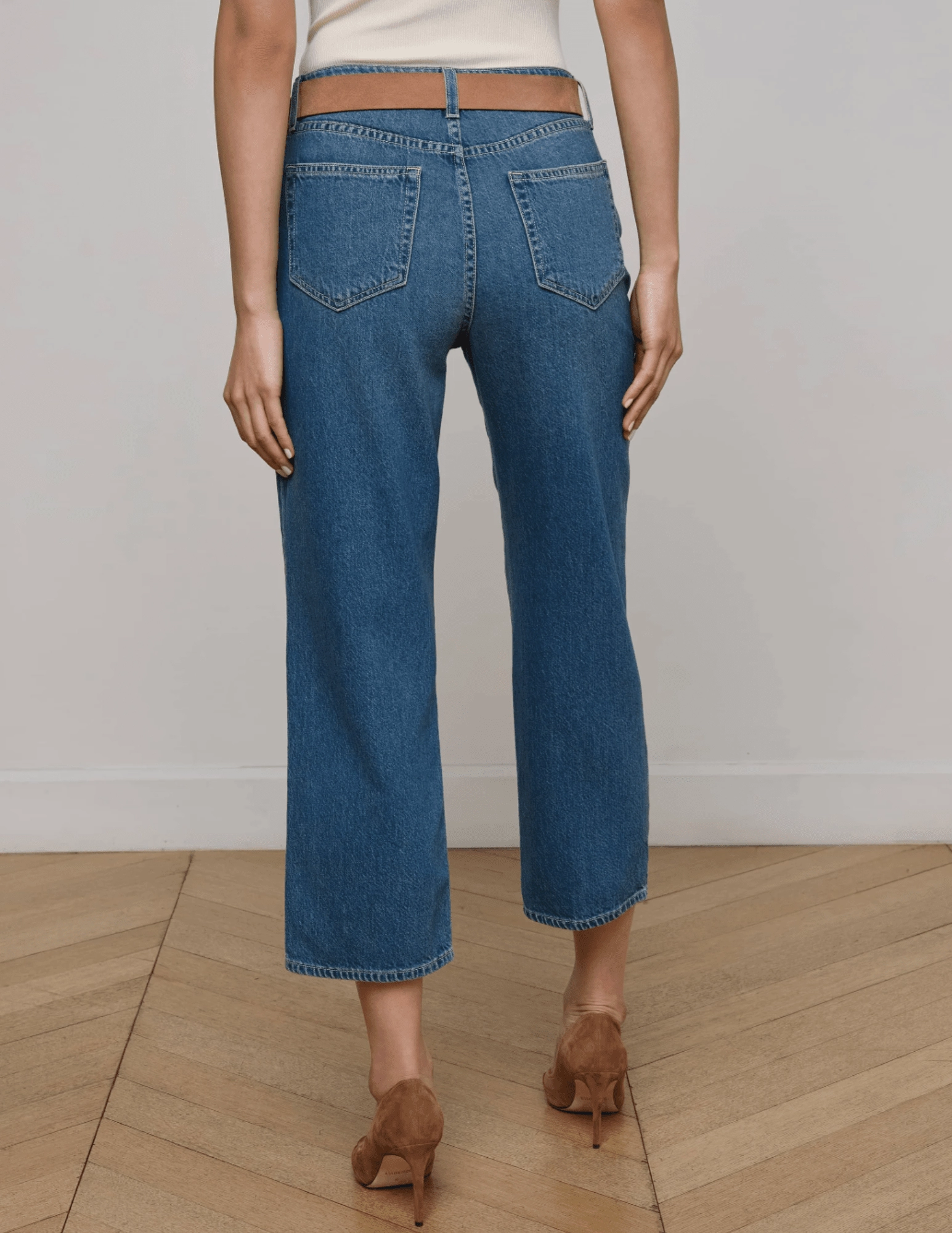 Minimalist Style Family Style Comfy Recycled Material L'AGENCE June High Rise Cropped Stovepipe Jean in Fresno