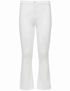 Teen Outfit Nature Lover Unisex Wear L'AGENCE Kendra High Rise Crop Flare Jeans In Blanc