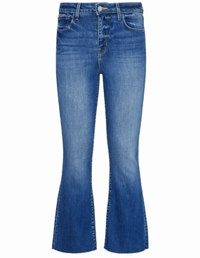 L'AGENCE Kendra High Rise Crop Flare Jeans in Cambridge Weekend Style Casual Parent Style