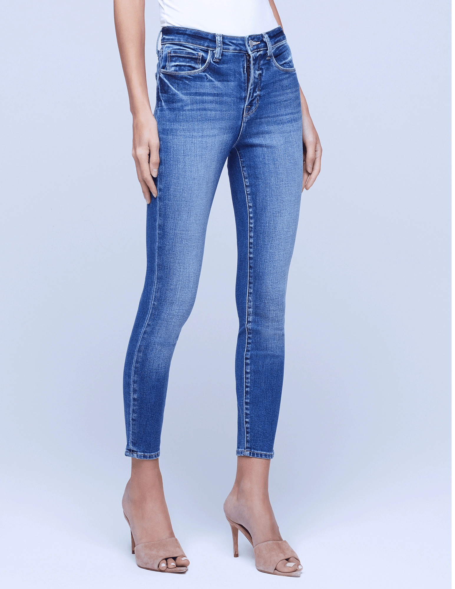 Relaxed Style L'AGENCE Margot High Rise Skinny Jeans In Cambridge