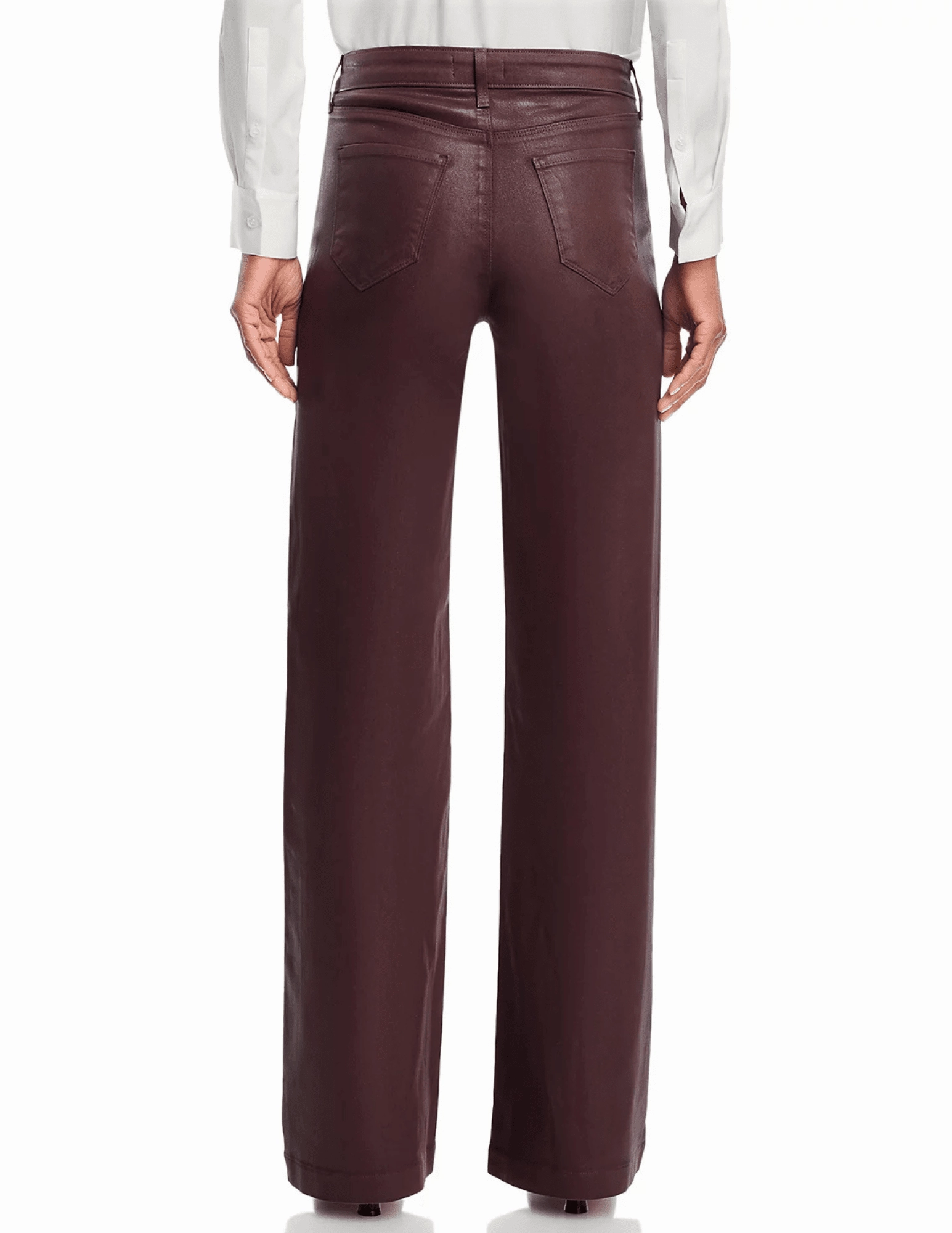 Minimalist Style Holiday Vibes Weekend Warrior L'AGENCE Scottie Coated High Rise Wide Leg Jeans in Chocolate Coated