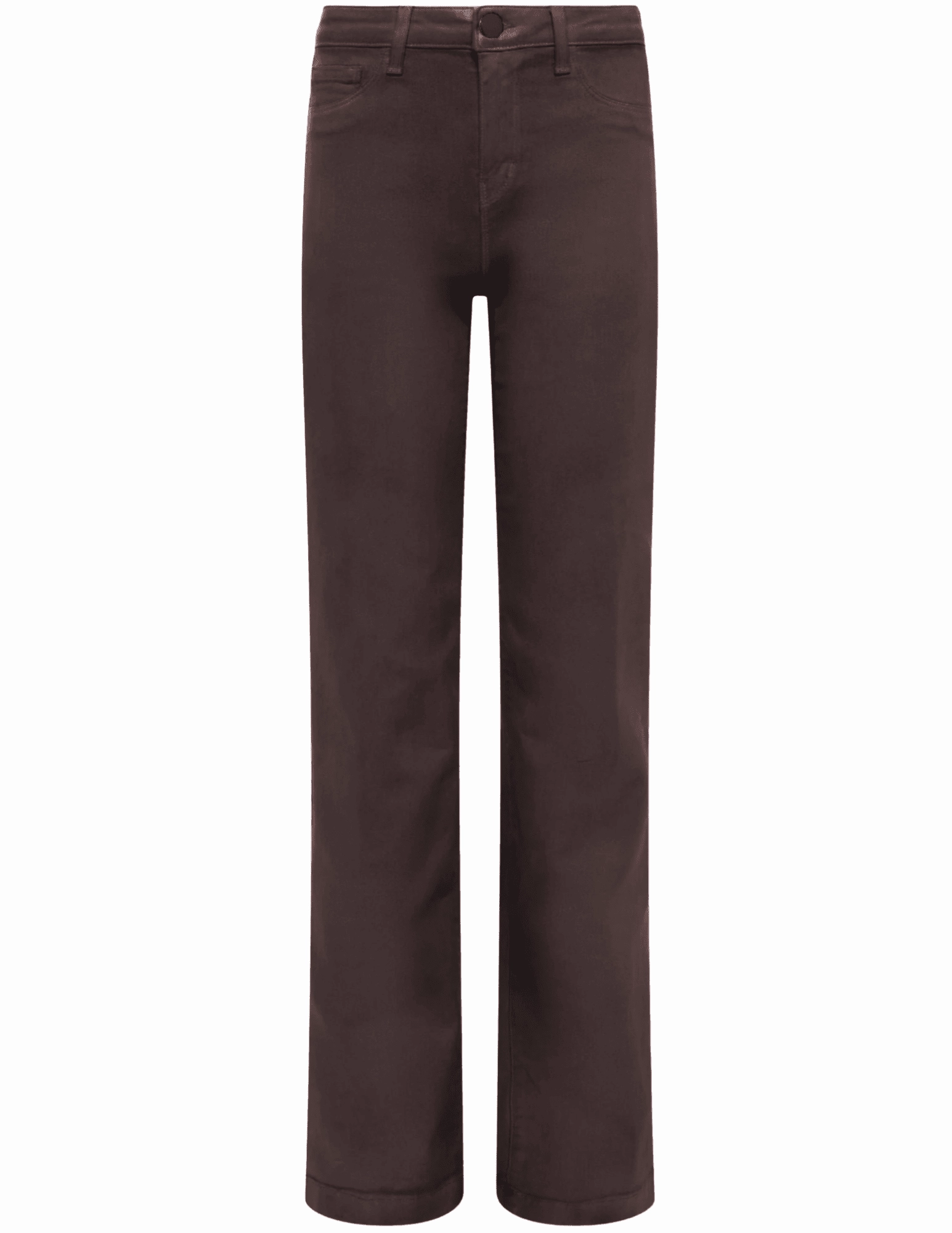 Comfortable Choice Essential Basics L'AGENCE Scottie Coated High Rise Wide Leg Jeans in Chocolate Coated