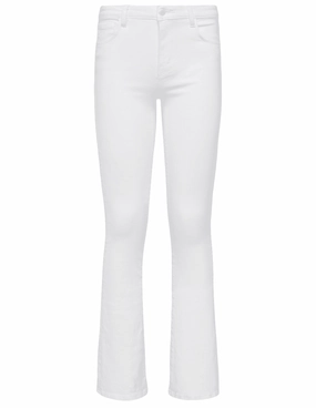 L'Agence Selma High Rise Baby Boot-Cut Jeans In Blanc Stylish Fit Tailored Cut