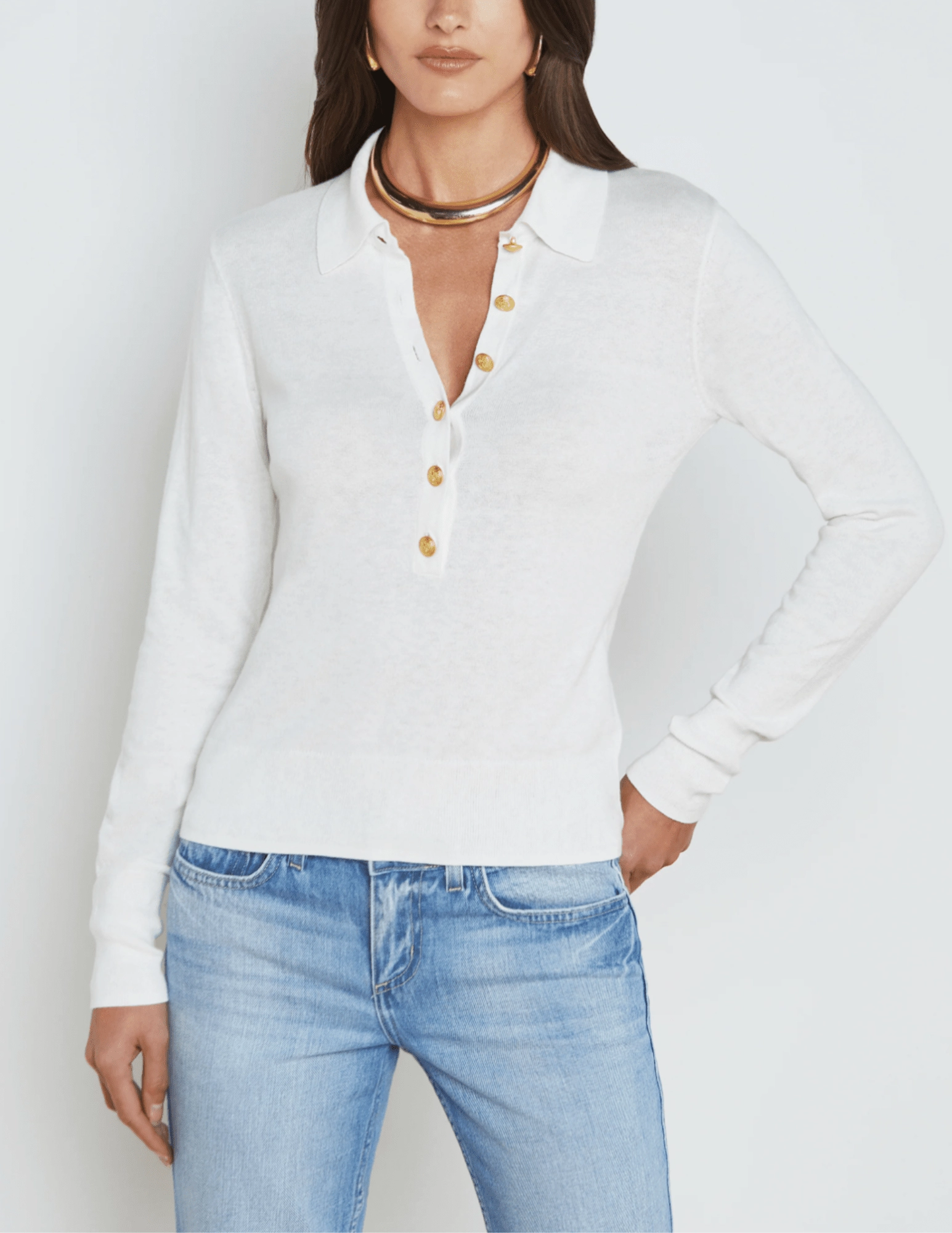 Warm Knit Design L'Agence Sterling Collared Sweater