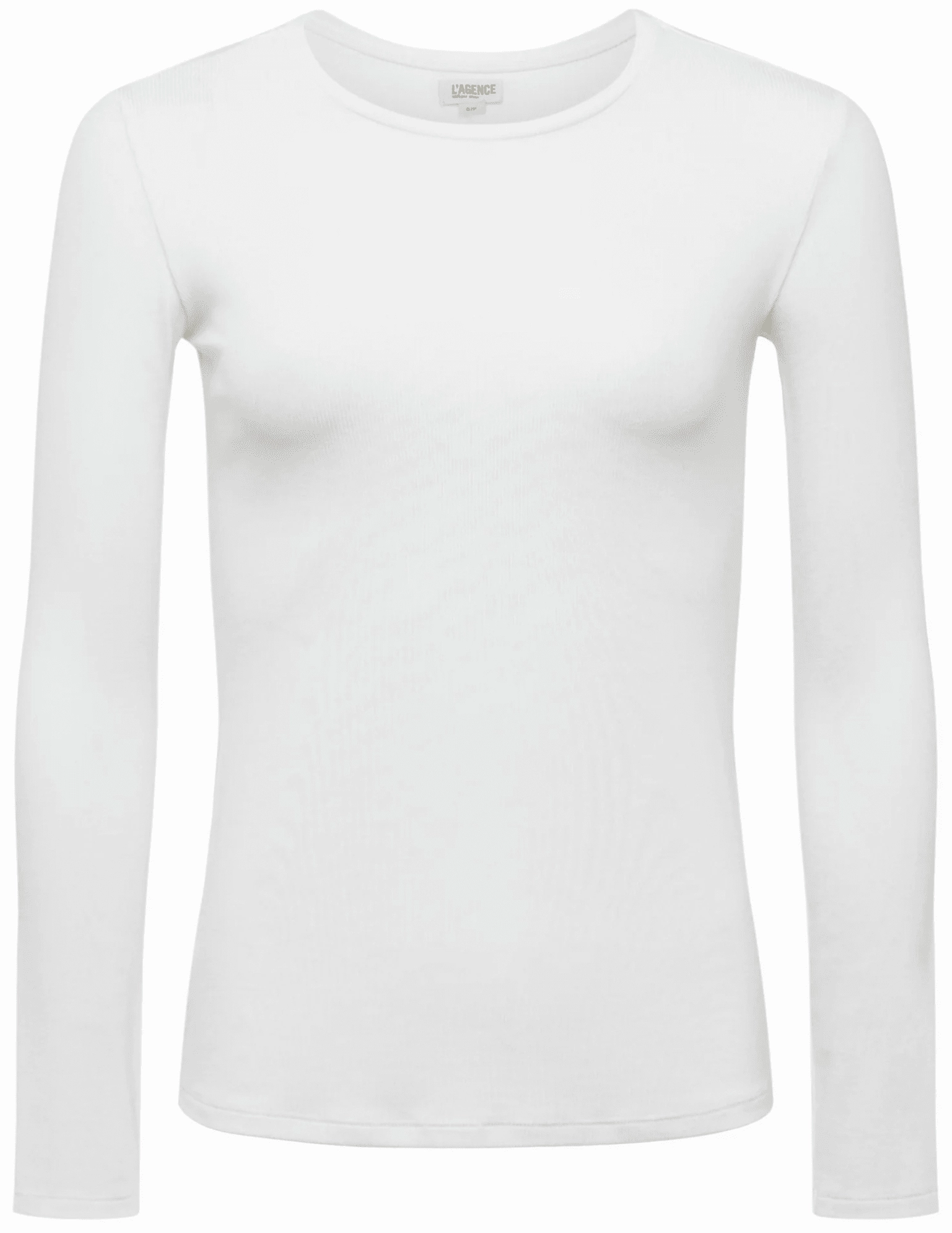 L'Agence Tess Micro Modal Crew Neck Long Sleeve Tee Versatile Comfort Wear Subtle Details