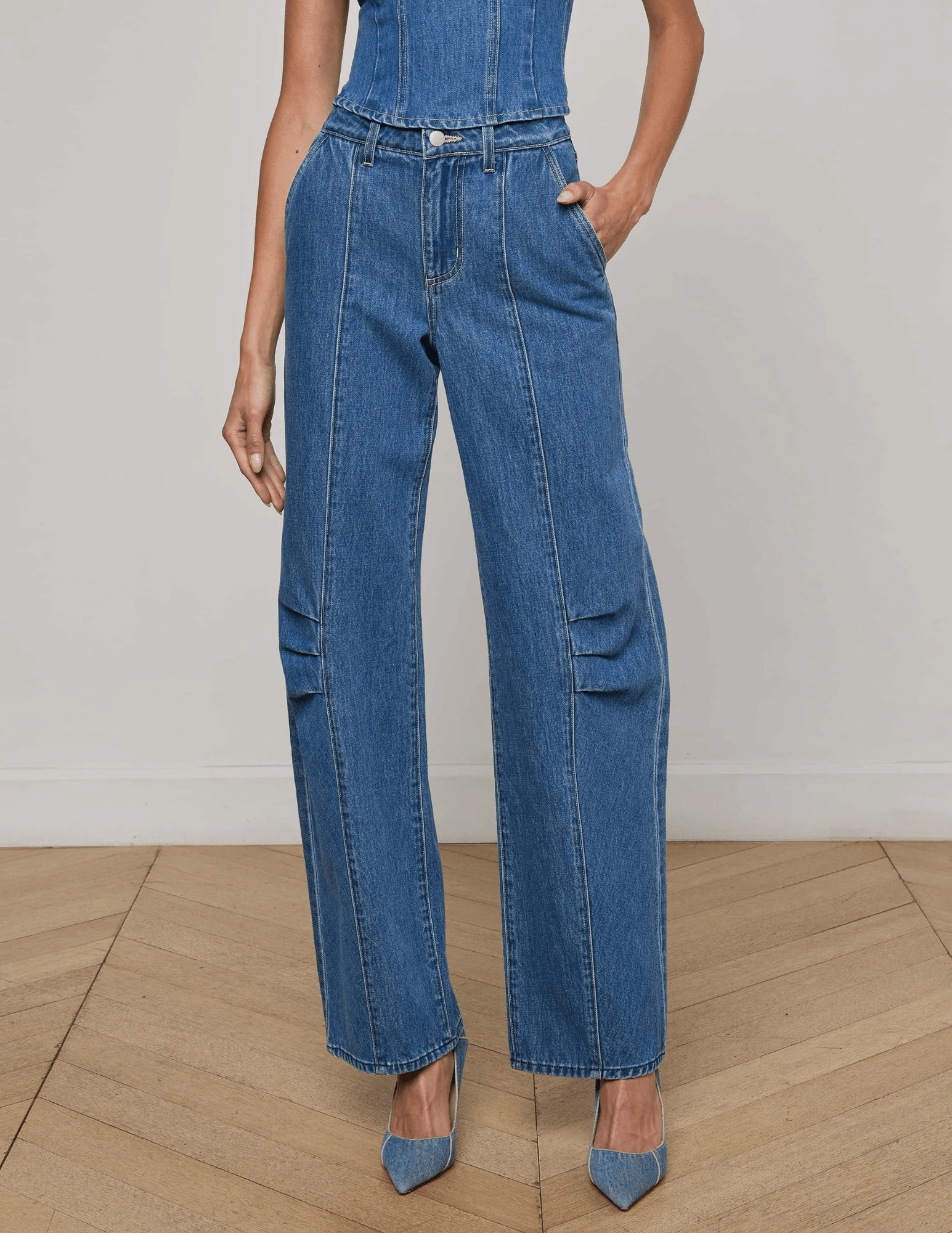 Smart Casual Athlete Fit L'AGENCE Zara High Rise Rodeo Jeans in Memphis
