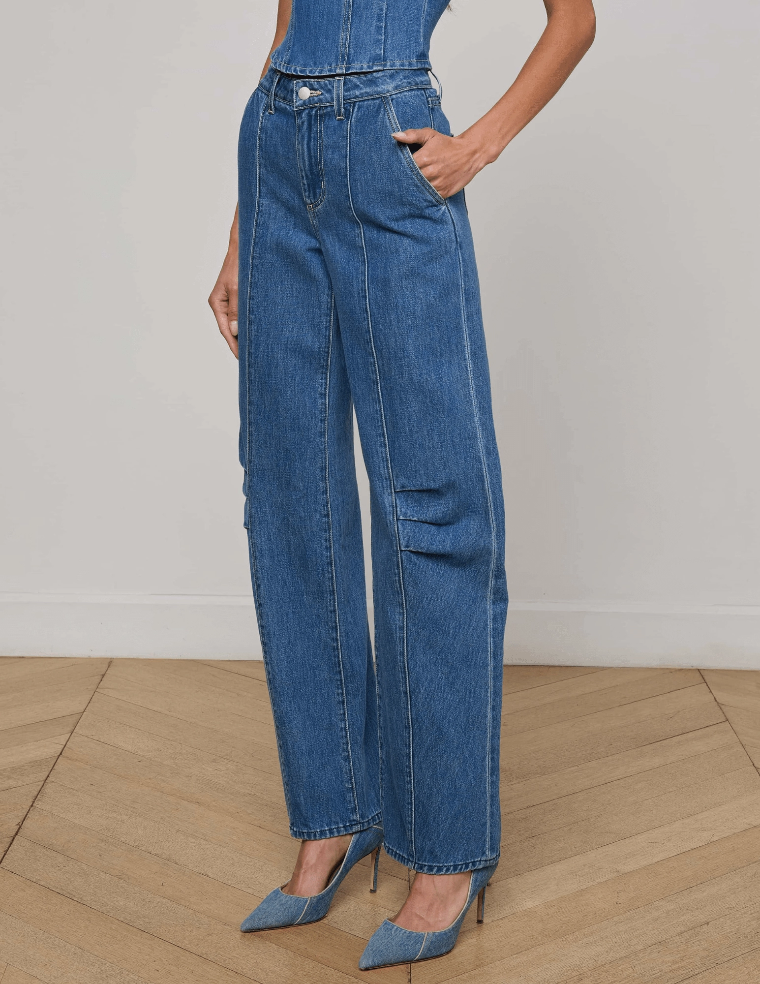 L'AGENCE Zara High Rise Rodeo Jeans in Memphis light feel Quick Matchup