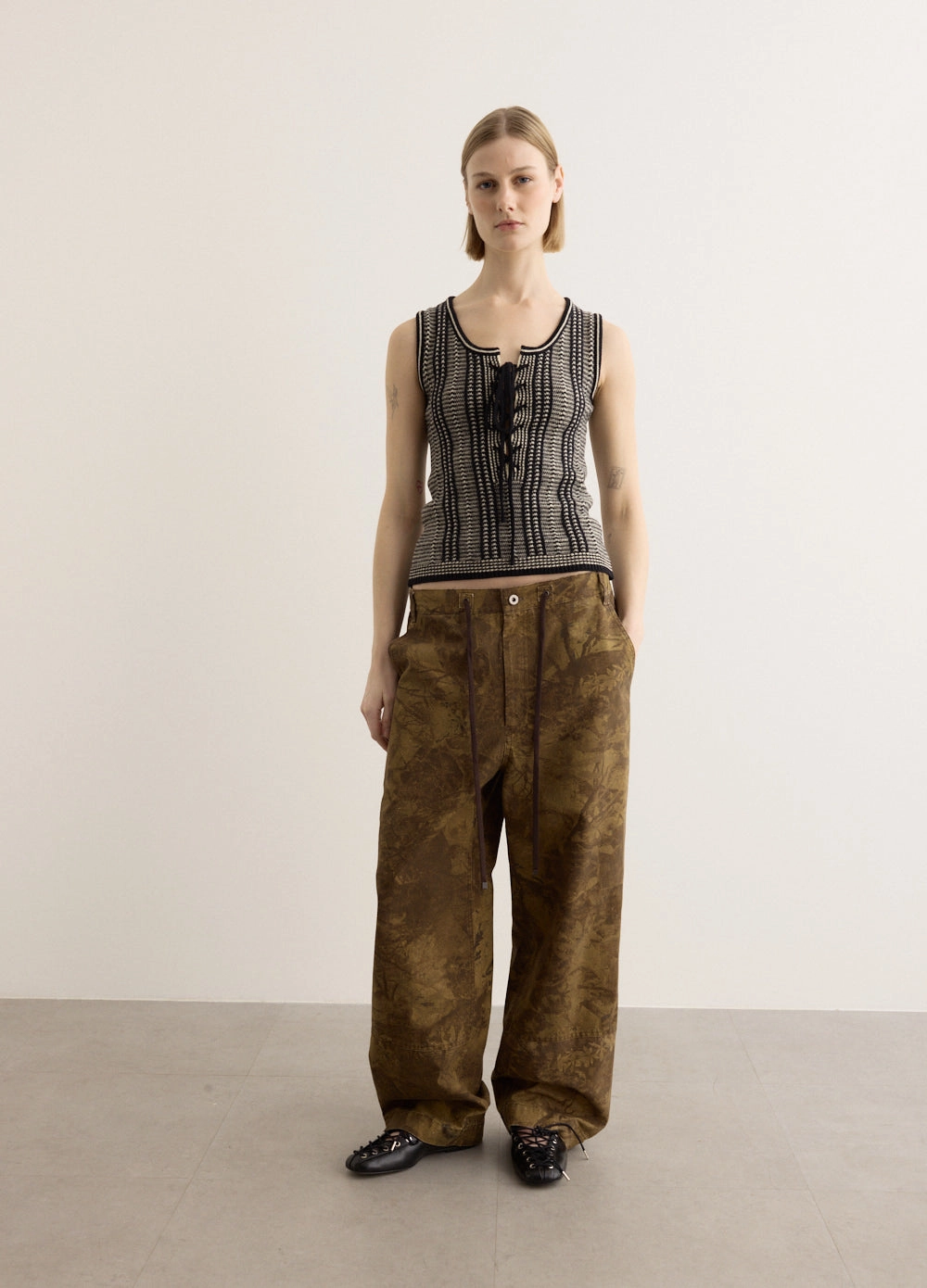 Lace Up Knitted Vest Light Weight