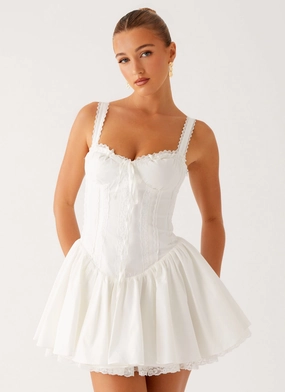 Lacie Mini Dress - White Minimal Aesthetic Urban Edge