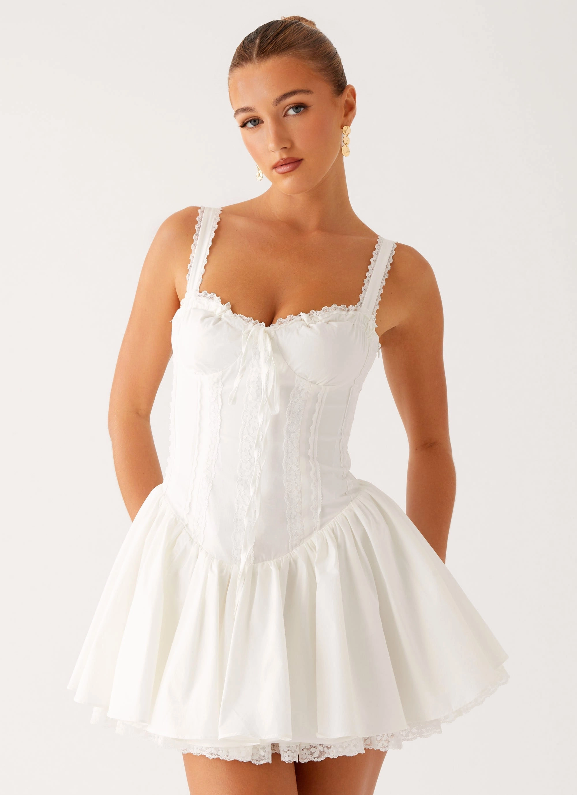 Lacie Mini Dress - White Minimal Aesthetic Urban Edge