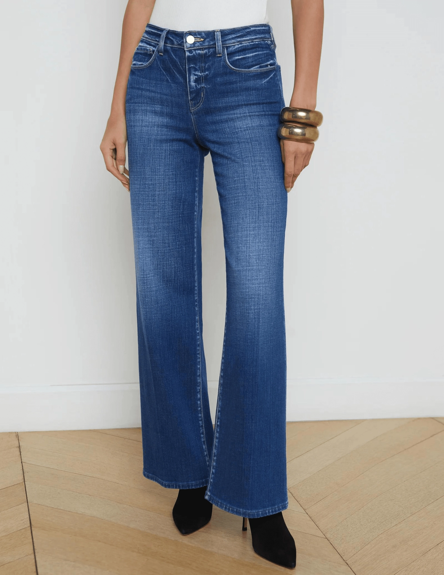 Neutral Fit Piece LAGENCE Alicent High Rise Wide Leg Crop Jeans in Desoto