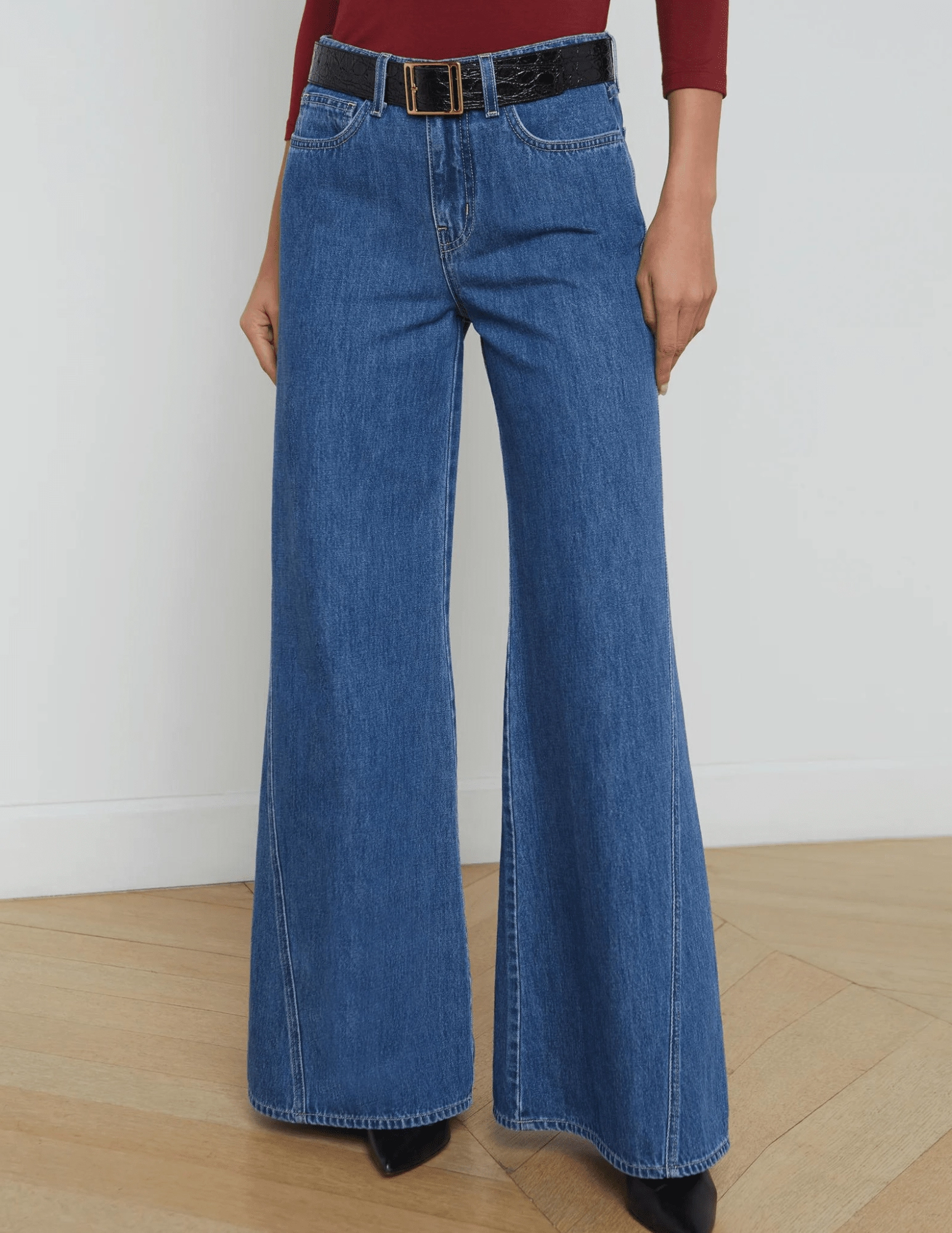 Smart Wardrobe LAGENCE Beau T-Seam Wide Leg Jeans In Glendora