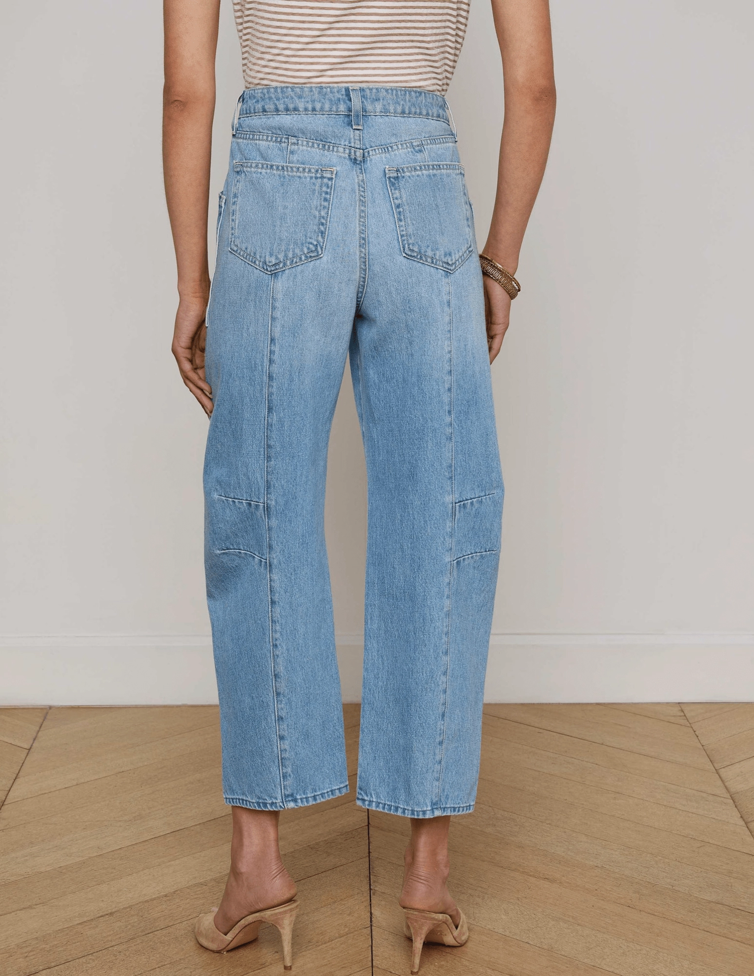 LAGENCE Cody High Rise Barrel Jeans in Cristo Weekend Style Stretch Bold Look Recycled Fiber Content