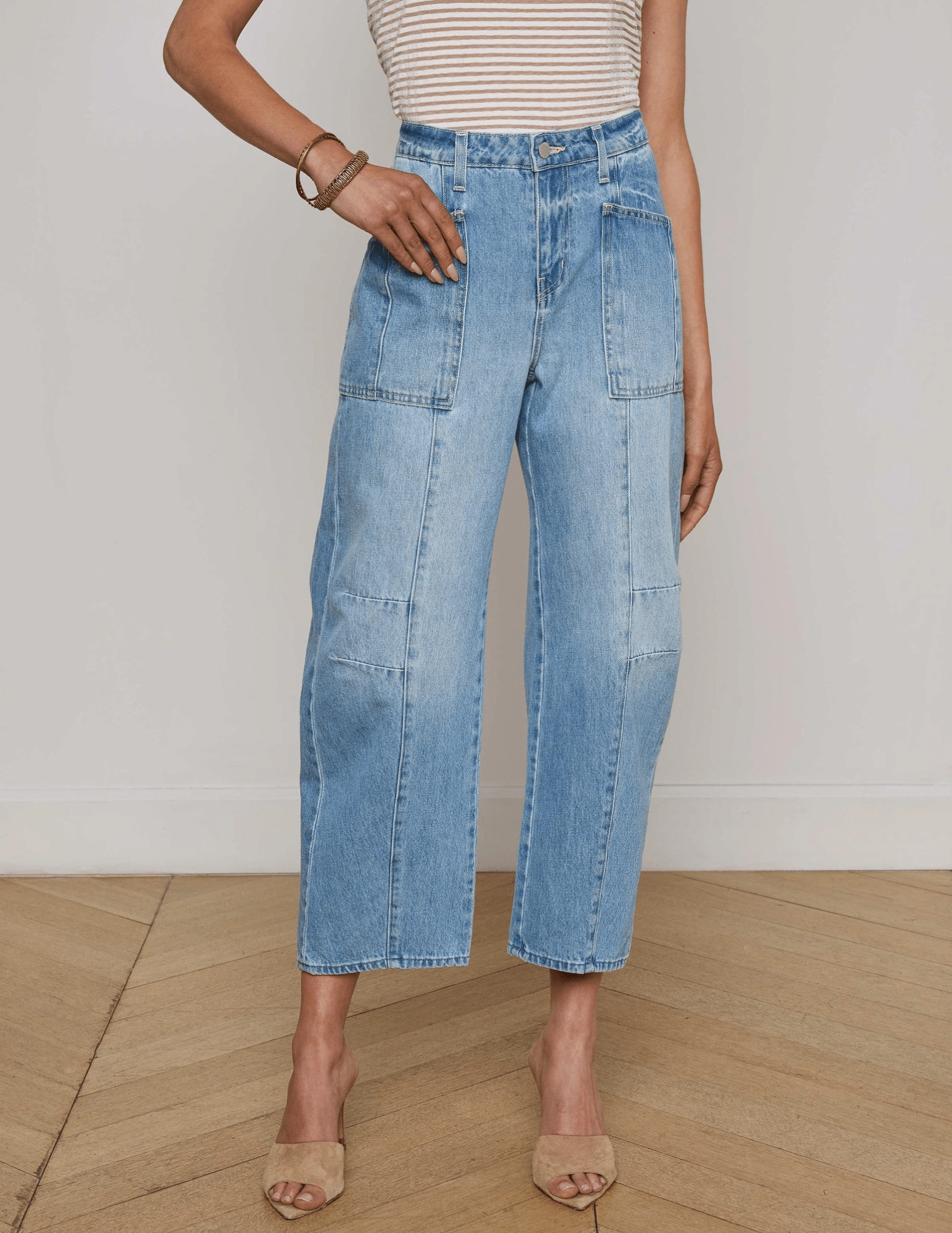 LAGENCE Cody High Rise Barrel Jeans in Cristo Casual Spring Mood Classic Wear