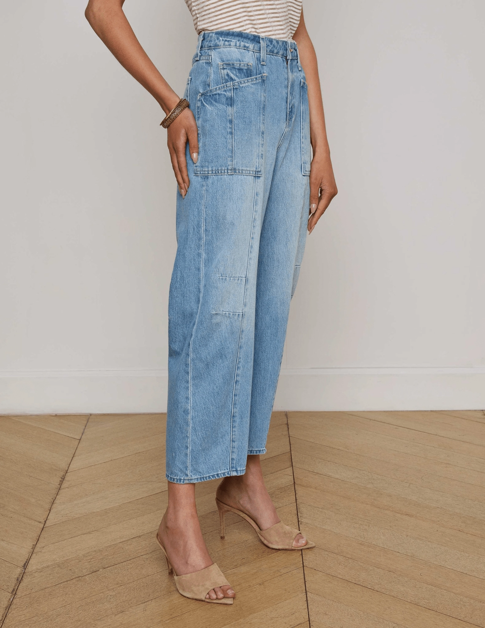 LAGENCE Cody High Rise Barrel Jeans in Cristo Urban Ready Simple Aesthetic