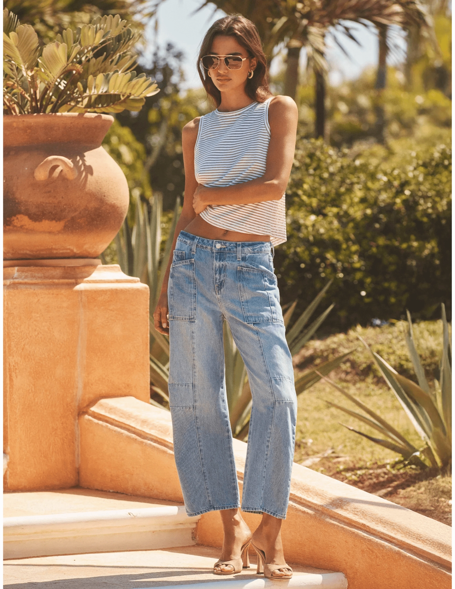 LAGENCE Cody High Rise Barrel Jeans in Cristo UltraSoft Lining Spring Mood Outdoor Enthusiast Formal