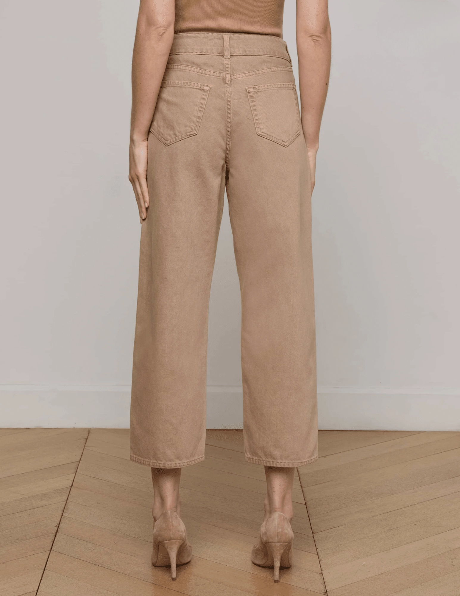 LAGENCE Liora High Rise Cropped Jeans in Dark Cappuccino Smooth Form Smart Layer