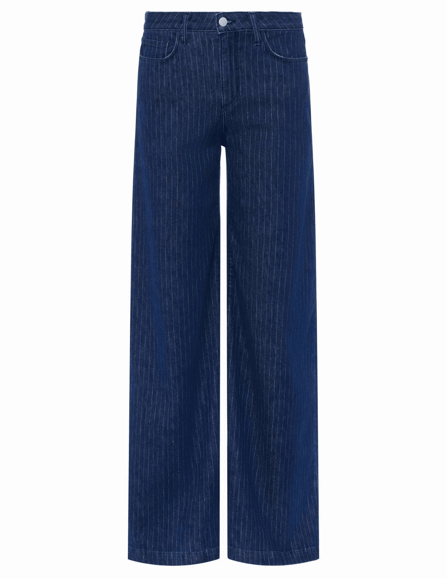 Plain style Wrinkle Free Fabric Treatment LAGENCE Quincy High Rise Ultra Wide Leg Jeans in Ebony Stripe