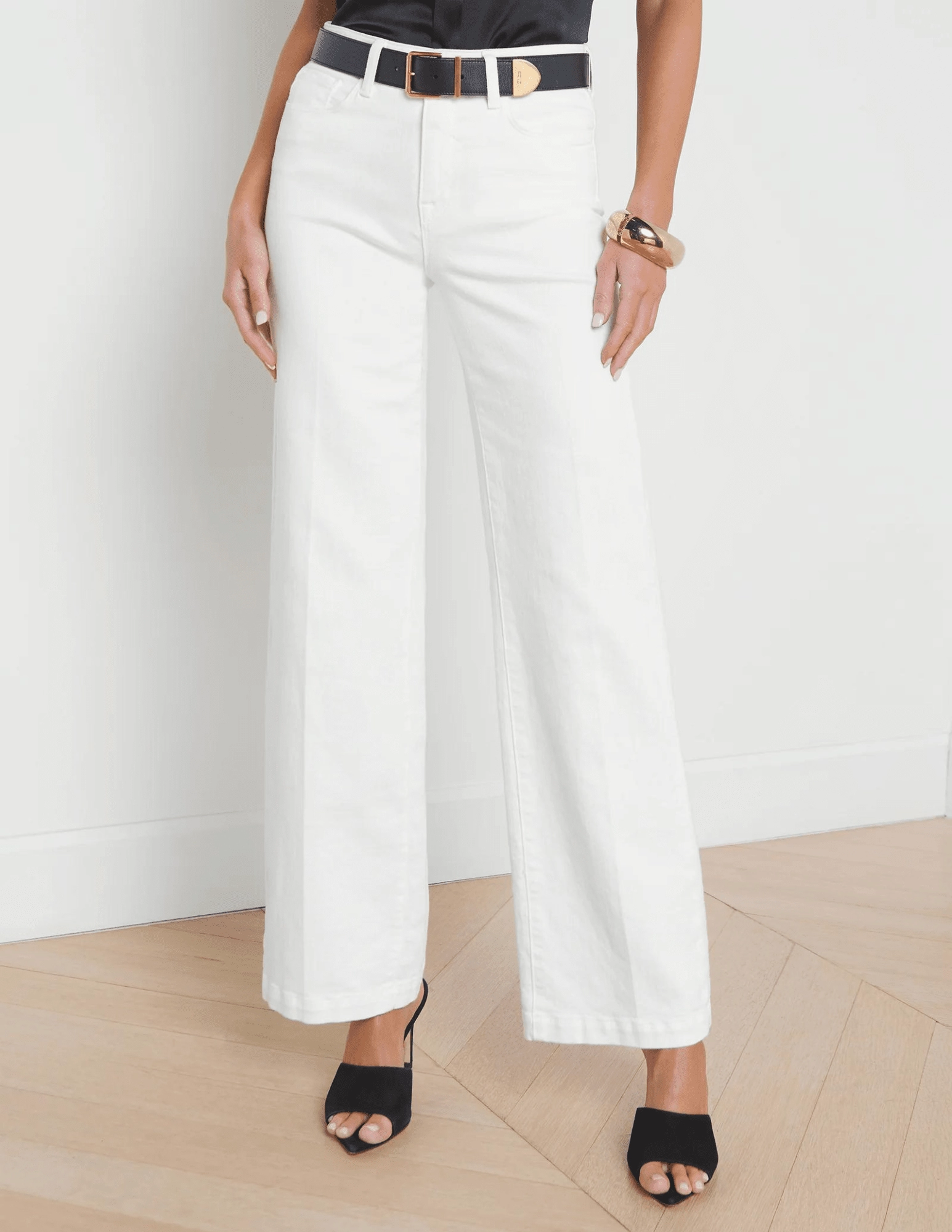 Anti Slip Belt Loops Year Rounder LAGENCE Scottie High Rise Wide Leg Jeans In Blanc