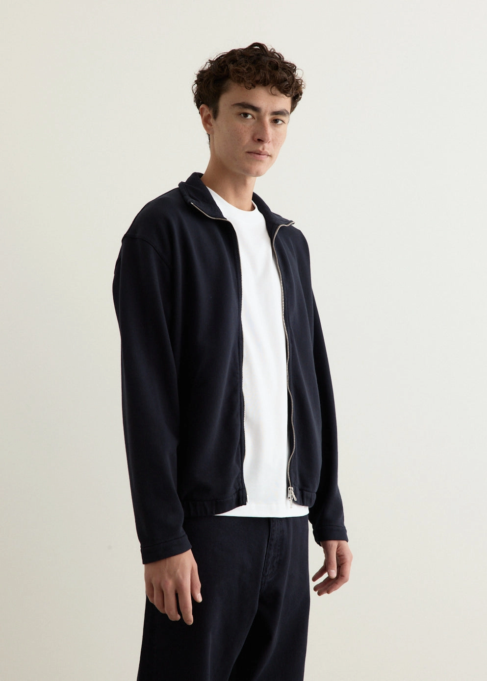 Convertible Features Bjorn Relaxed Organic Loopback Track Jacket