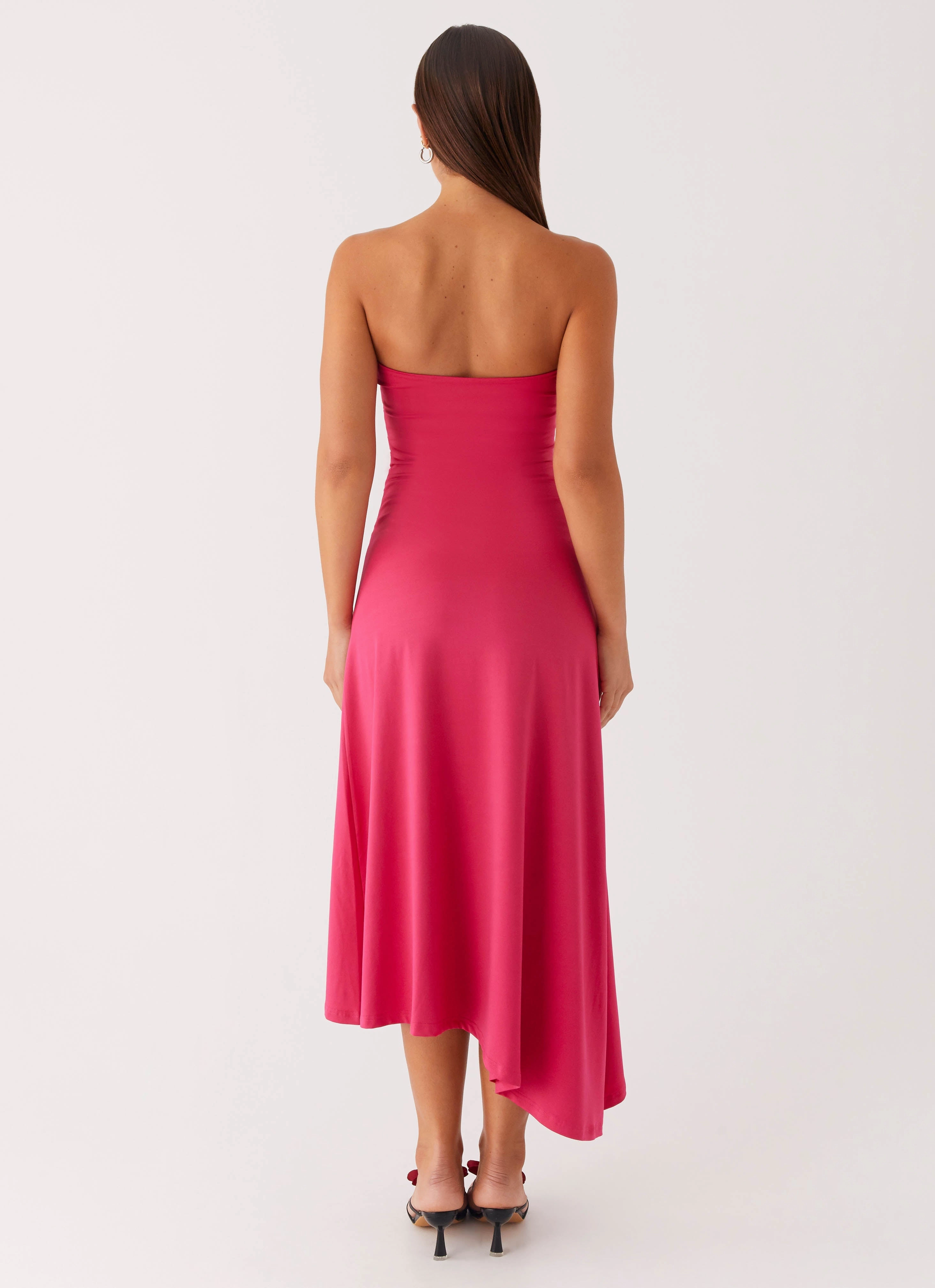 Laoise Midi Dress - Hot Pink Fashionable Fit Travel Essential