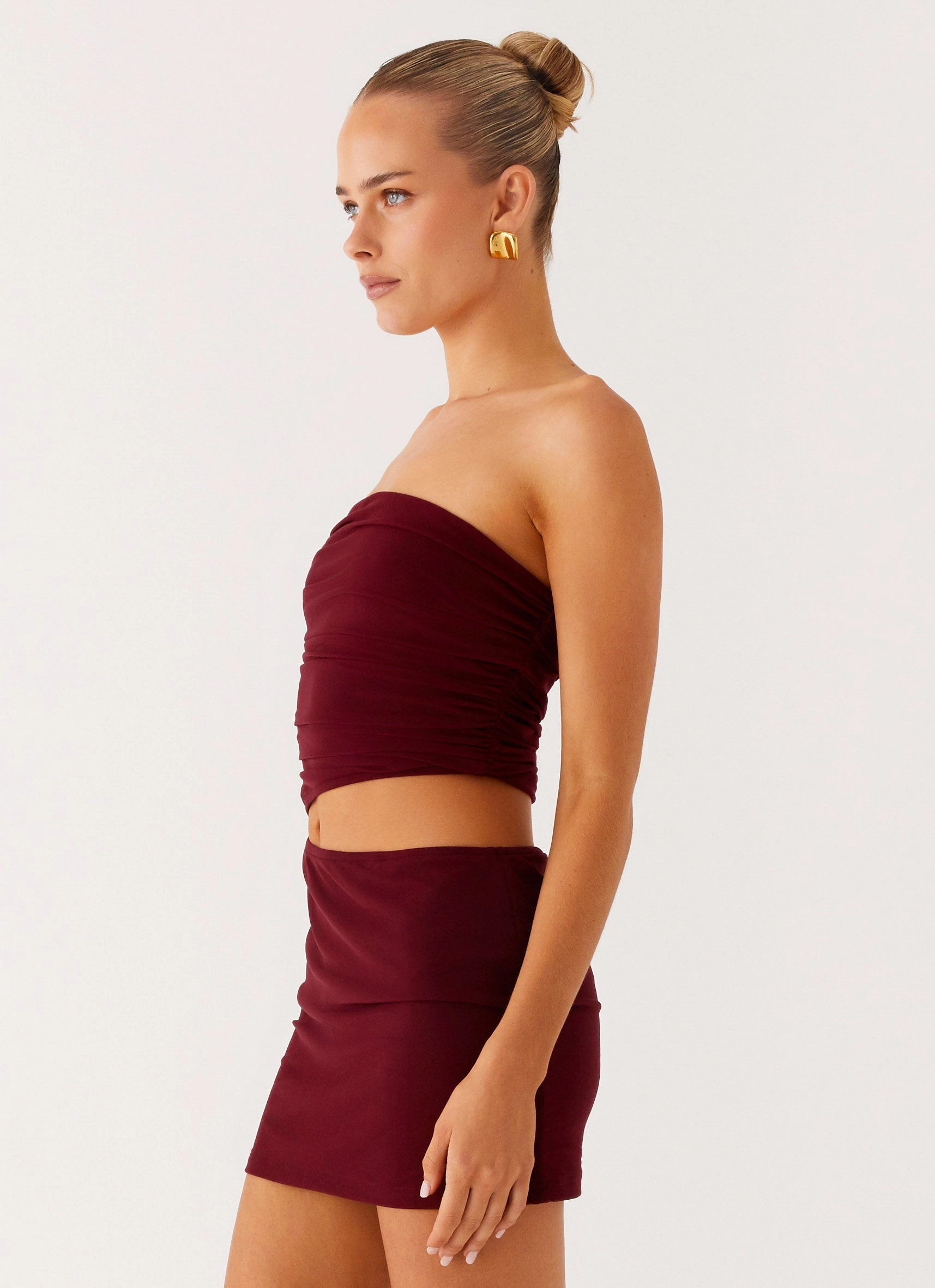 Silky Layer Easy Pick Last Heartbreak Mini Dress - Burgundy