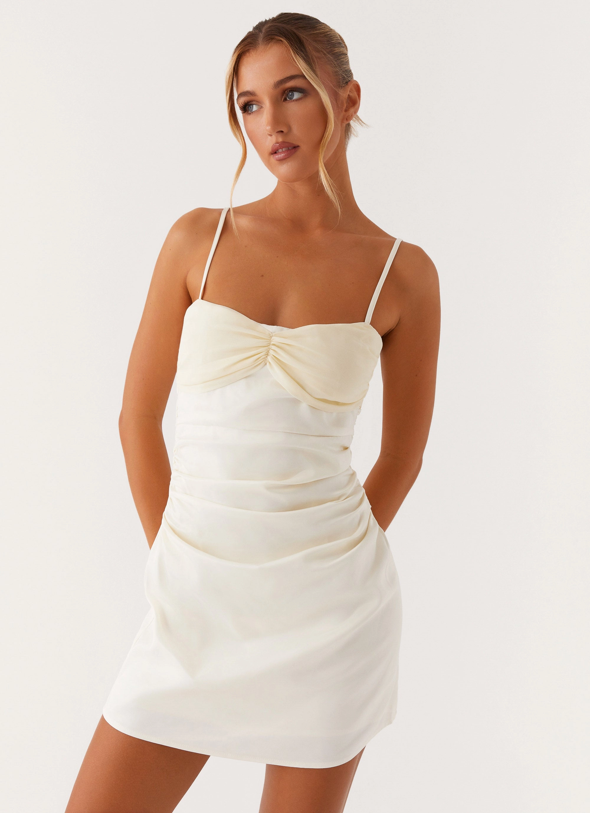 Pocket-Detail Everyday-Comfort Last Summer Mini Dress - Ivory