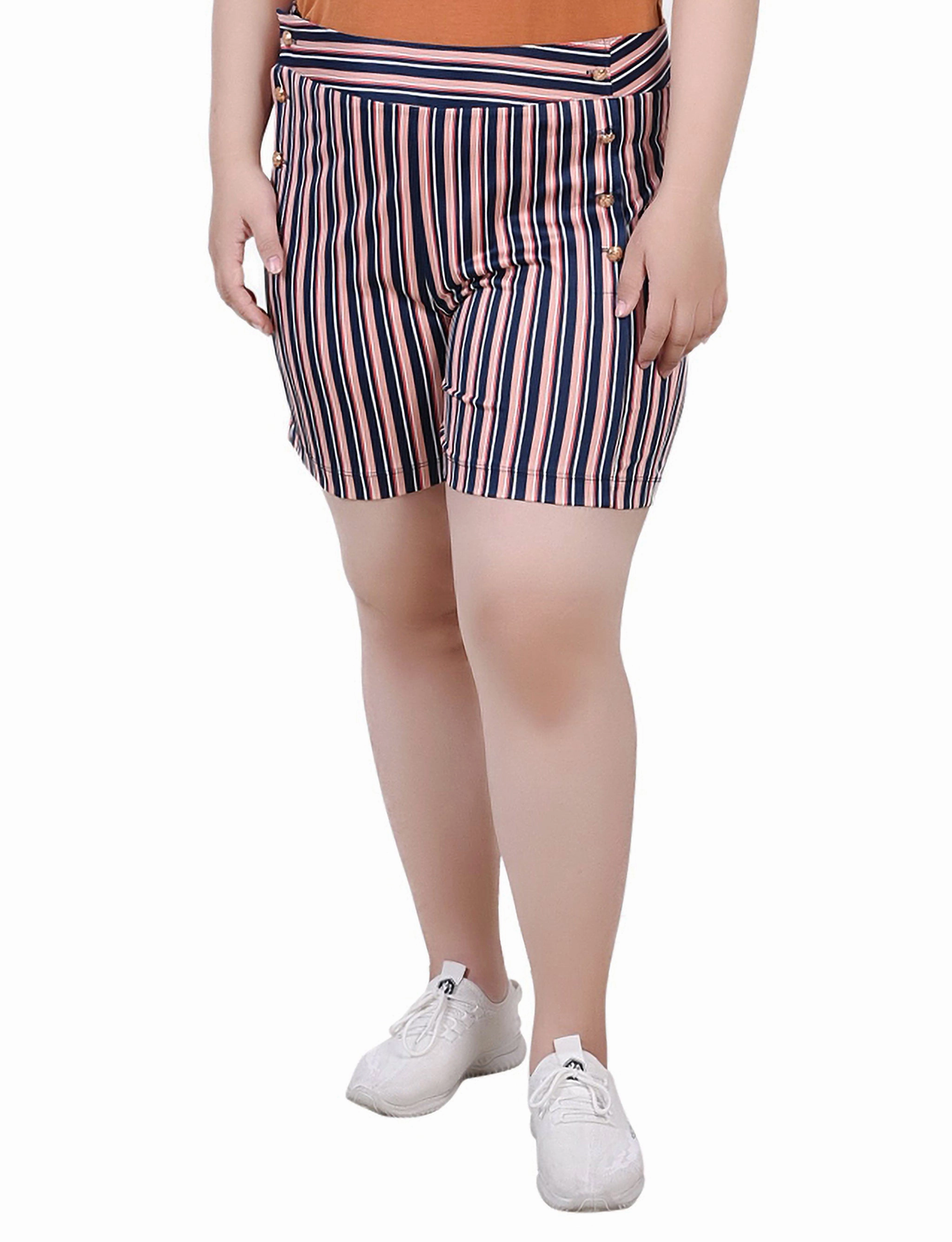Plus Size Yoked Sailor Shorts Active Flex Fit