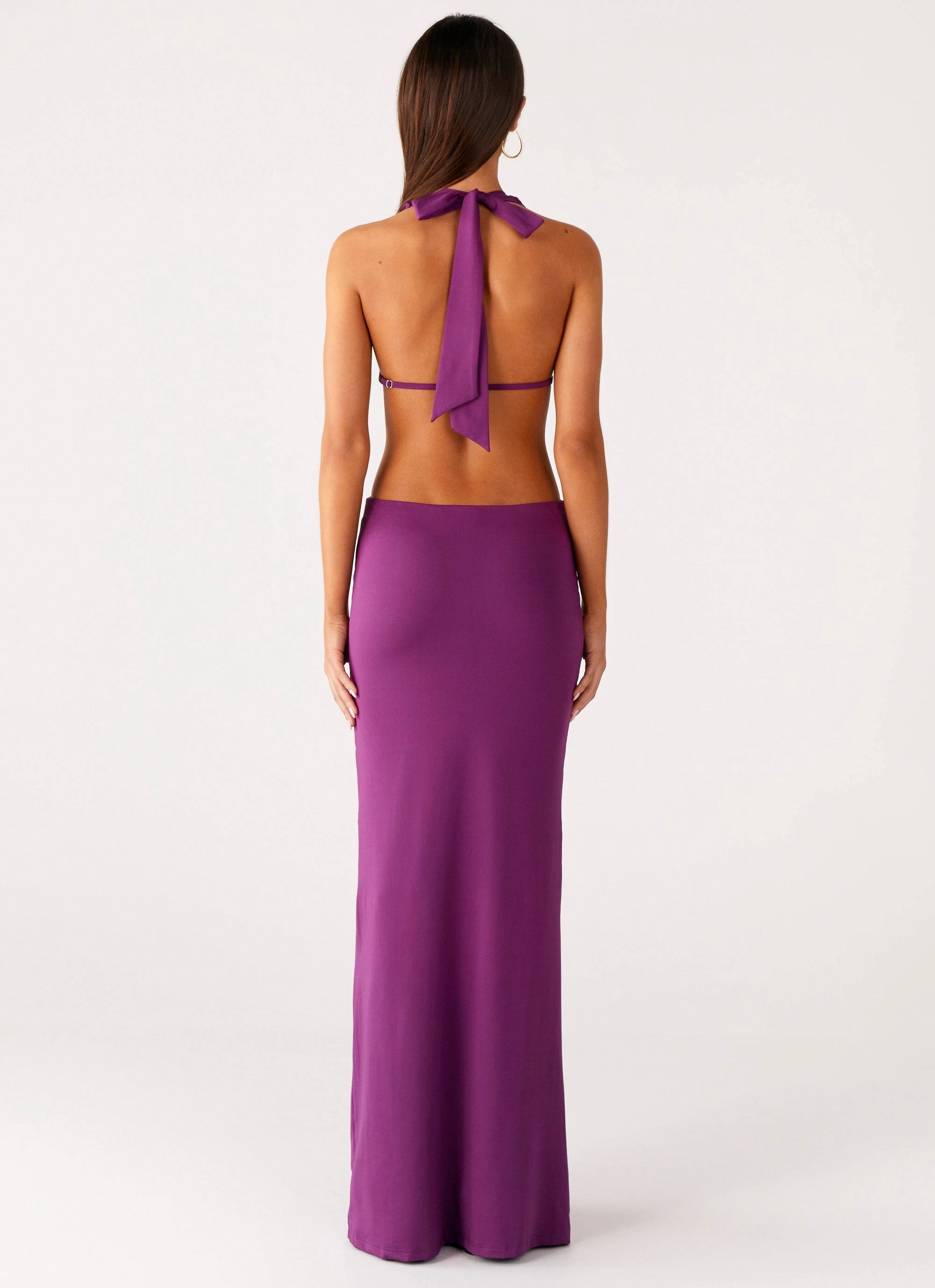Invisible-Zip Geometric-pattern Sea Siren Maxi Dress - Violetta