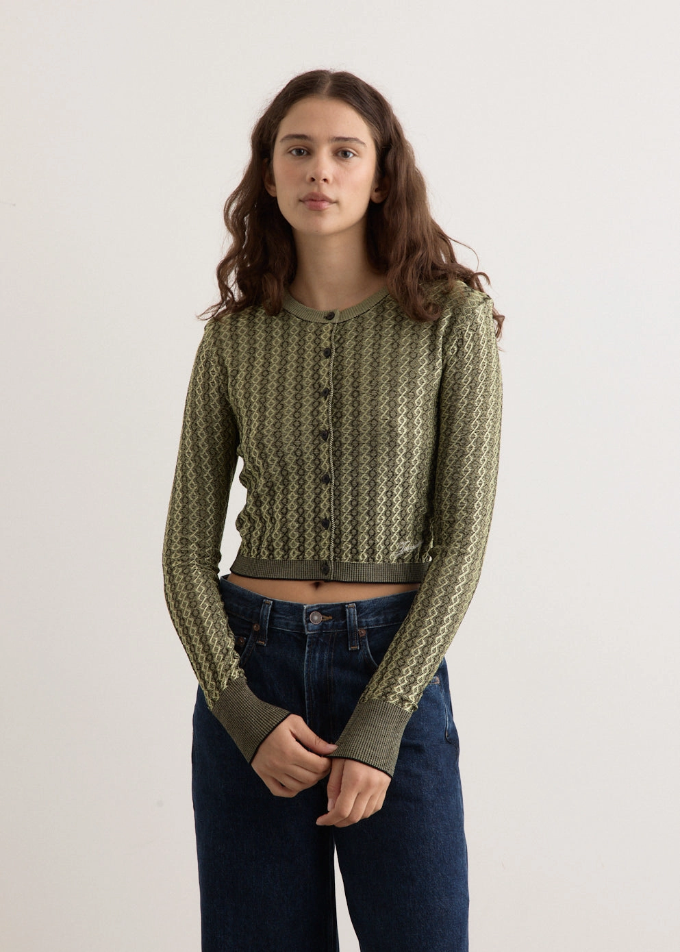 Le Cardigan Marino NonChlorine Bleached Functional Look