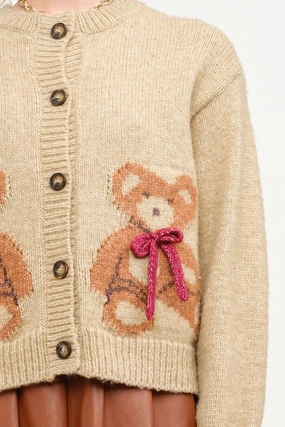 Odor Resistant Knitwear Modern Knitwear Teddy Bear Cardigan