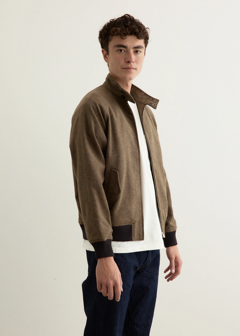 Harrington Tweed Jacket Durable Water Repellent Finish Tear Resistant Panels