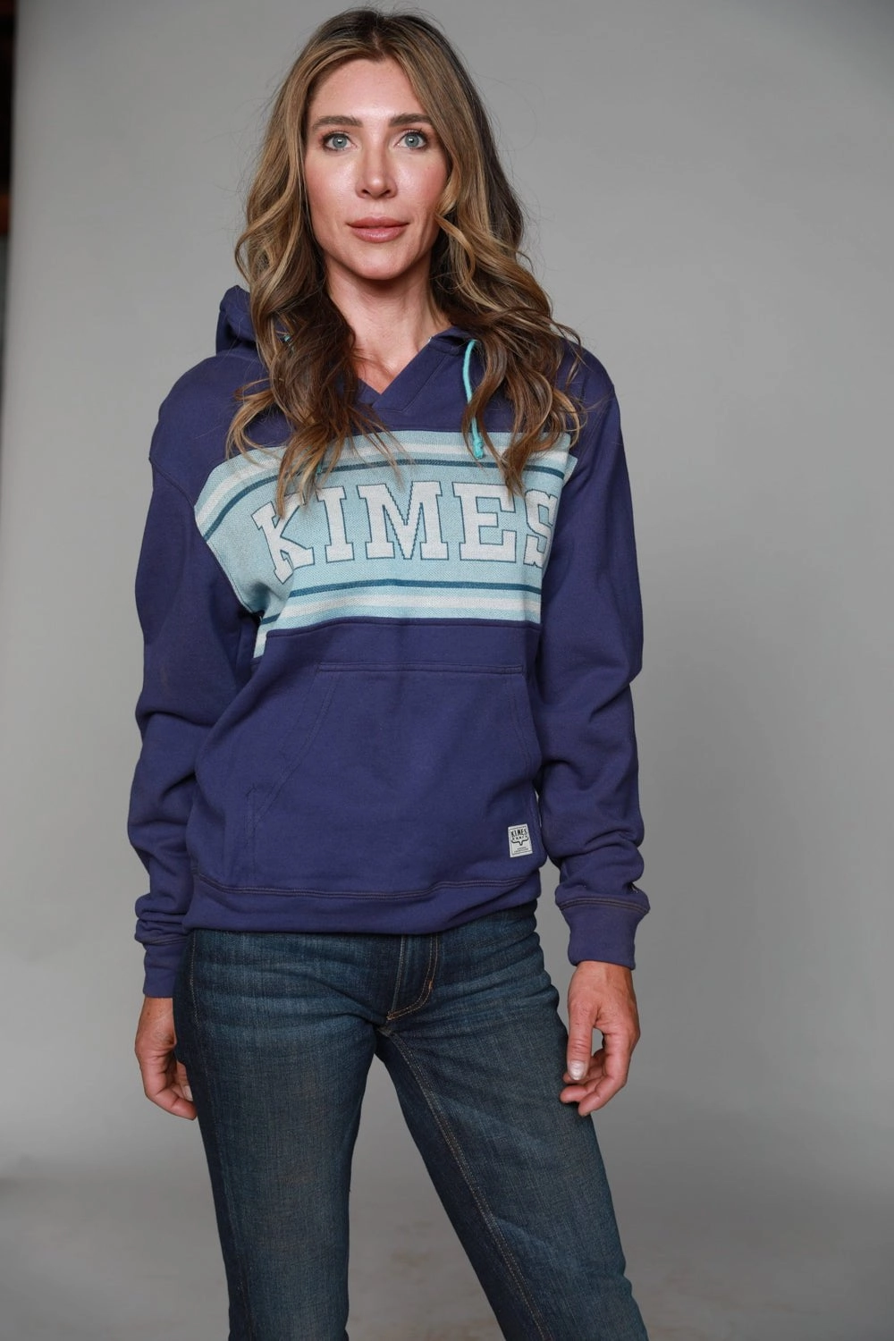 Versatile Apparel Multi Layer Insulation Kimes Ranch Womens North Star Hoodie Marine Blue Cotton Blend L/S