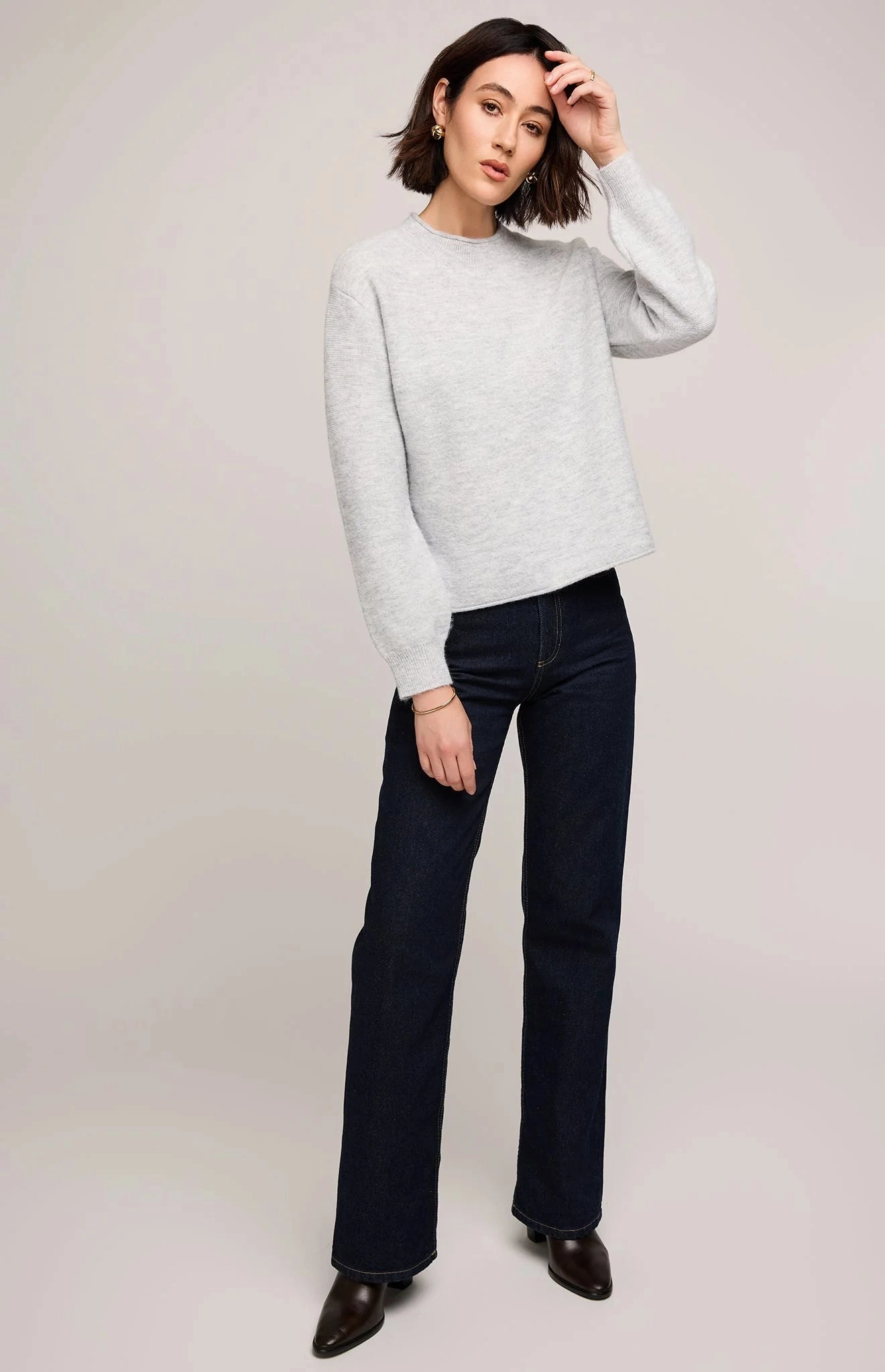 Soft and Warm Fashionable Layer Wanda Pullover Sweater - Heather Ash