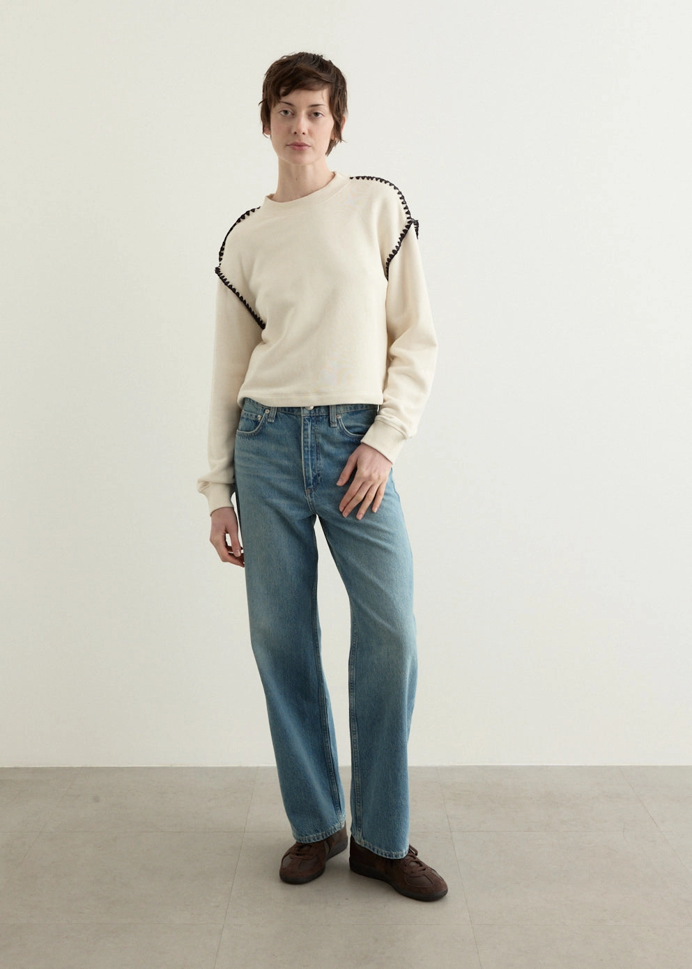 Vintage Terry Blanket Stitch Pullover Winter Travel Breathable Yarn