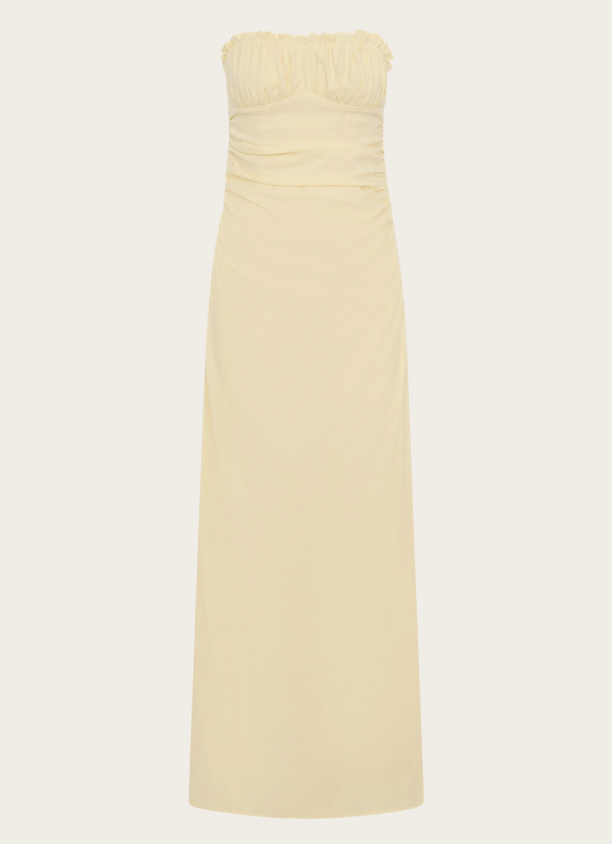 Xena Gathered Maxi Dress - Yellow NonSlipClosure Fashion Layers