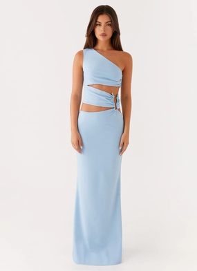 Easy Tones Laylani Cut Out Maxi Dress - Blue