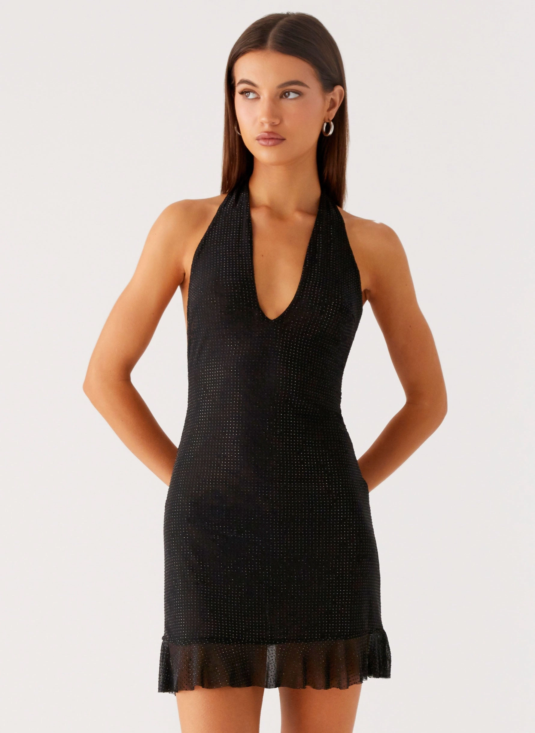 Lightweight-Layer Odrella Sequin Mini Dress - Black